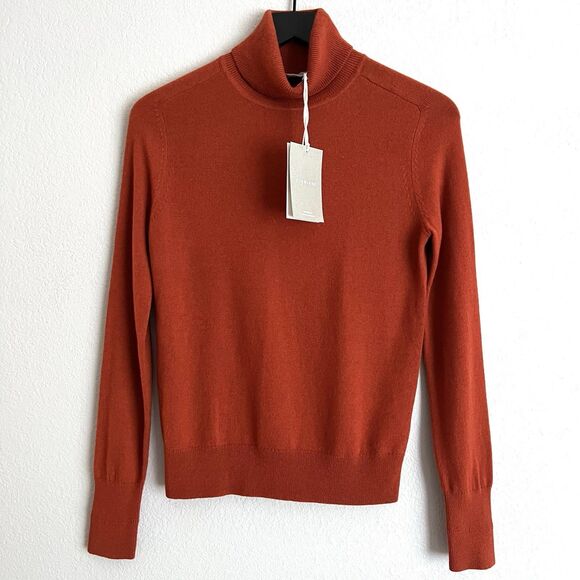 Everlane Women’s The Boxy Turtleneck in Cashmere Size XS Orange - Picture 1 of 9